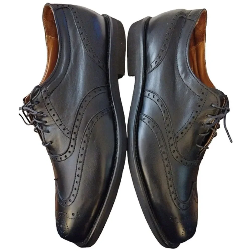 Alden 811 Leather Wing Tip Oxfords, Size 9.5 AA / B, Black